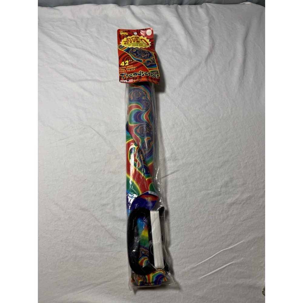 Vintage Gayla Kite 1997 Trendsetter Tie-Dye Groovy 42in Wingspan 200ft Twine NEW